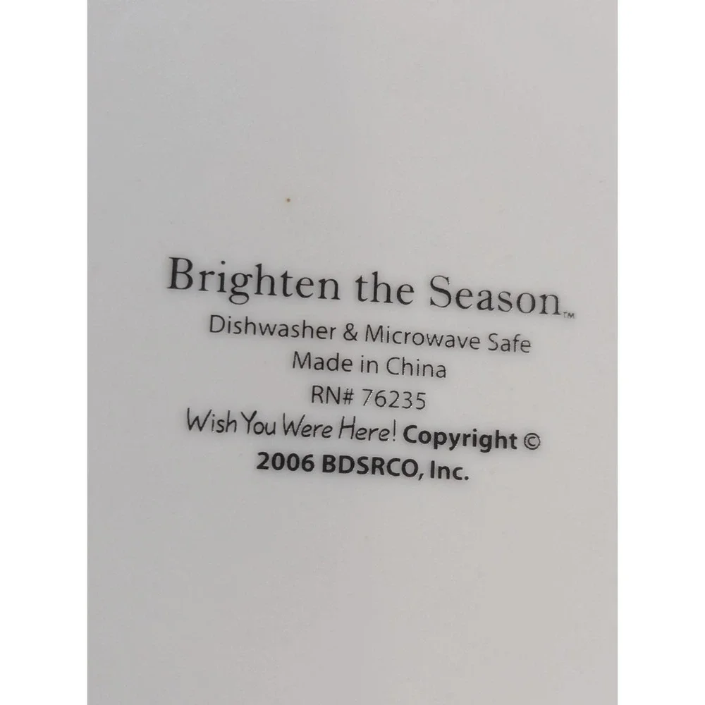(4) ‎ Brighten The Season Christmas 6 1/4 In  Plates Gift Set Wish You Were Here